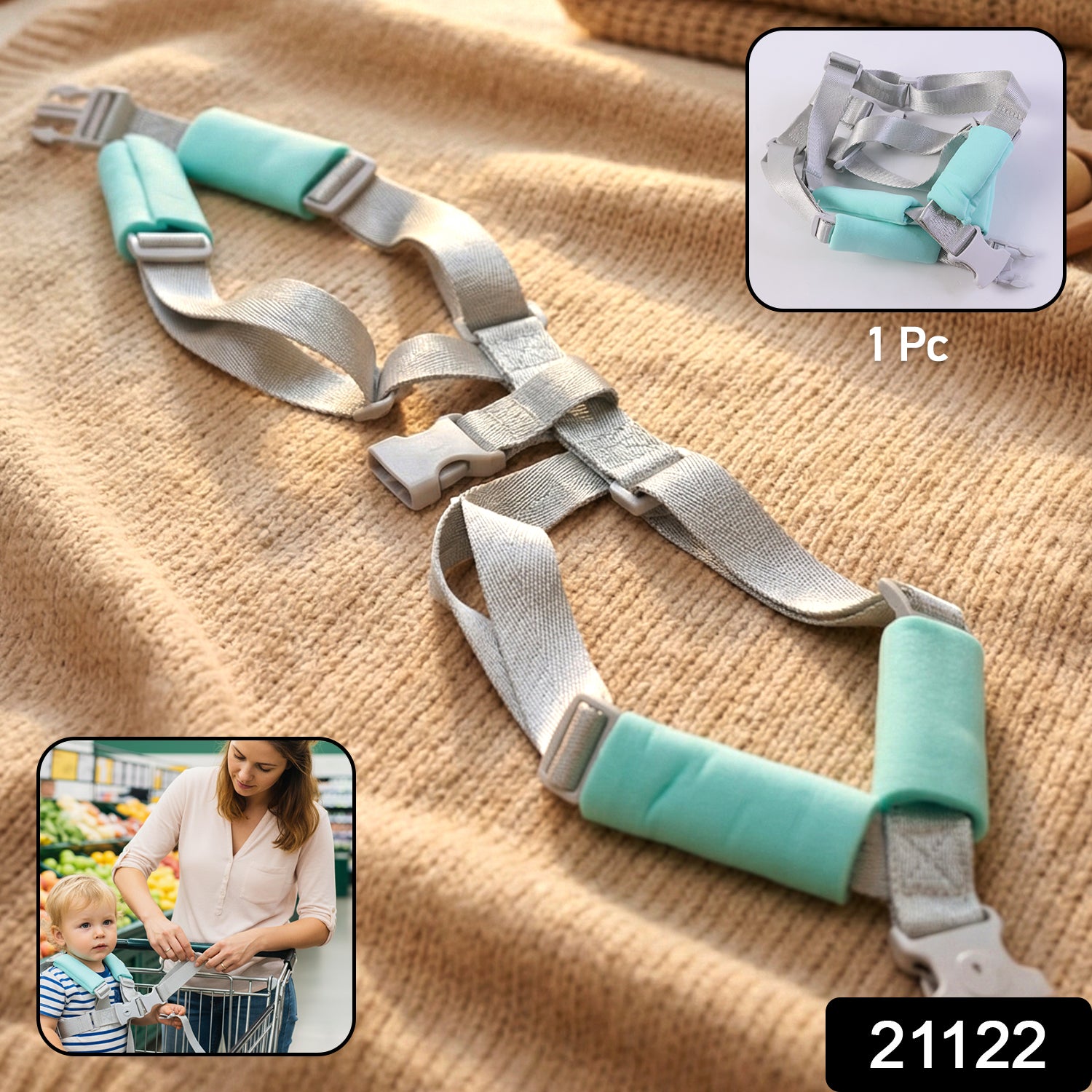 Wukusy adjustable baby safety harness support belt with padded straps for secure infant walking and added comfort.