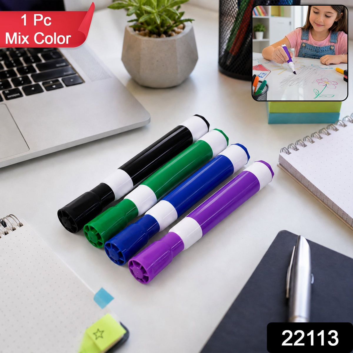 Wukusy mix color dry erase marker pen for whiteboards, suitable for office, school, and classroom use.