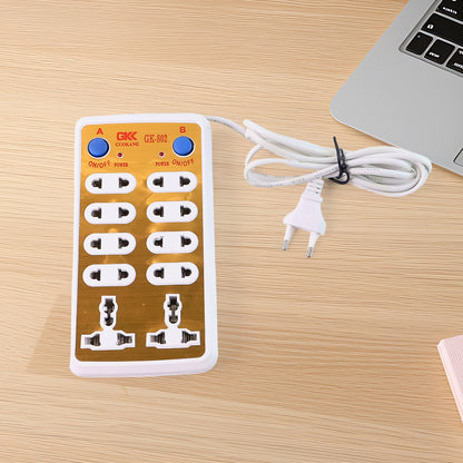 Wukusy 7422 10-way 220V office extension board with multiple power outlets and safety switch for office use.