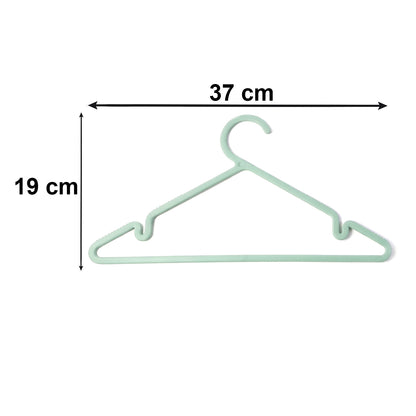 Set of six Wukusy Apex Gripi plastic clothes hangers in a wardrobe, durable and lightweight for hanging shirts and jackets.