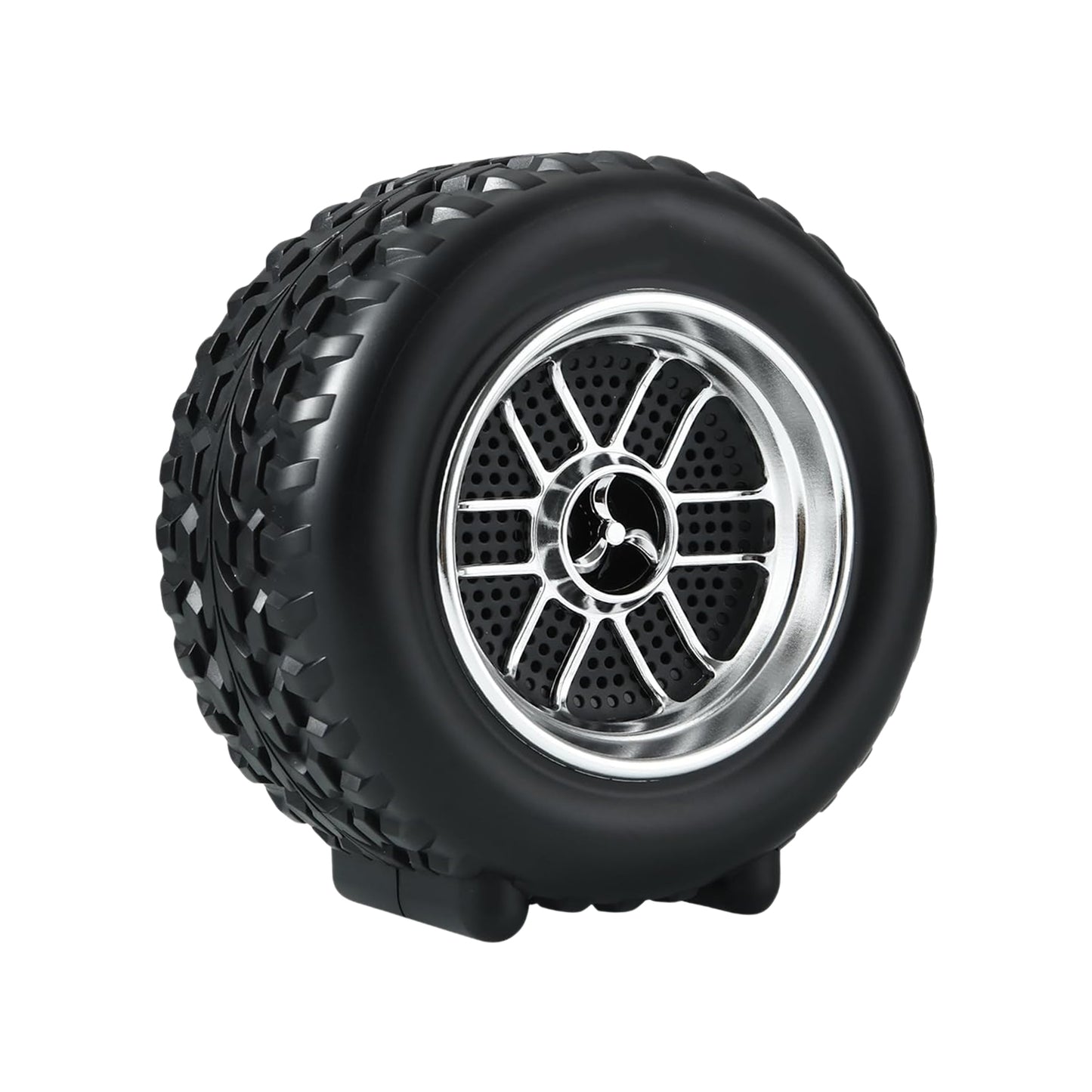 Wukusy portable tyre-shaped wireless Bluetooth speaker with wheel design, compact mobile accessory for music on the go.