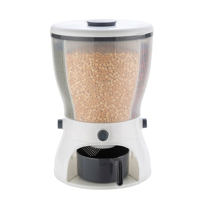 Wukusy 4-in-1 rice dispenser and grain storage container for cereals and household kitchen organization.