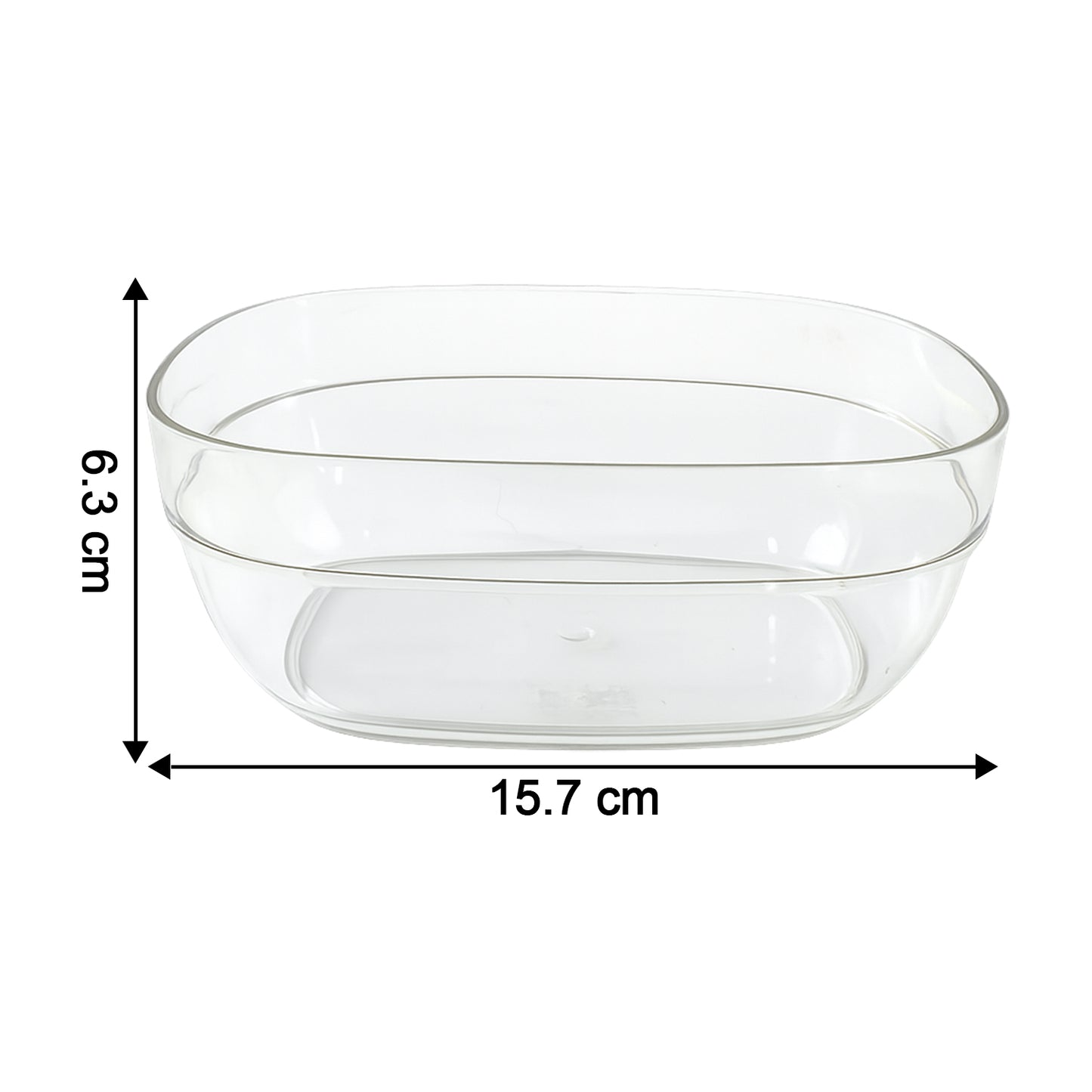 Set of four transparent Wukusy multipurpose serving bowls with clear, durable design for kitchen and table use.