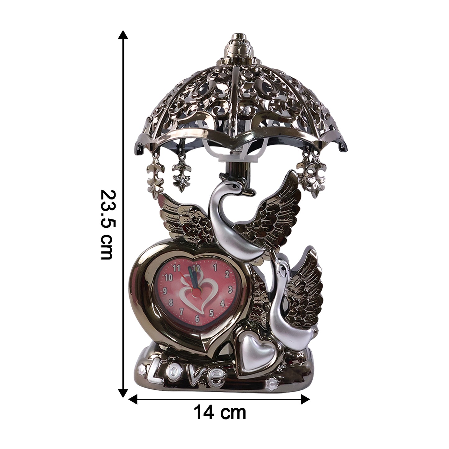 Wukusy decorative swan couple table lamp with elegant white swan figures on a sleek base, perfect for home decor.
