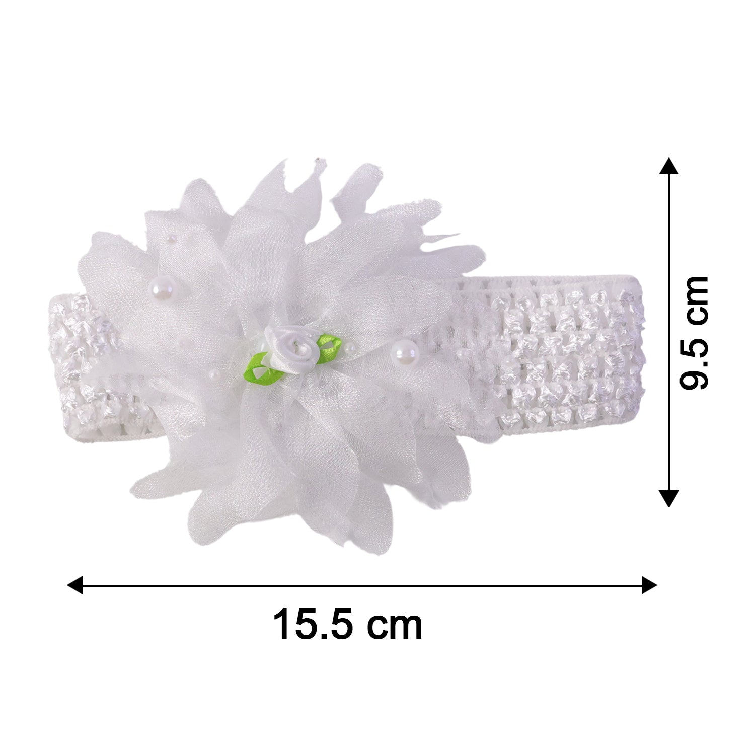 Soft elastic floral baby headband from Wukusy, stylish stretchable hair band with cute floral design for infants.