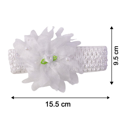 Soft elastic floral baby headband from Wukusy, stylish stretchable hair band with cute floral design for infants.
