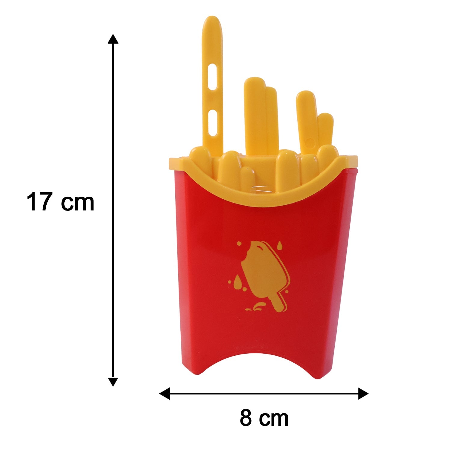 Wukusy French fries shape ice popsicle mould set with 3 reusable kulfi ice cream molds on a white background