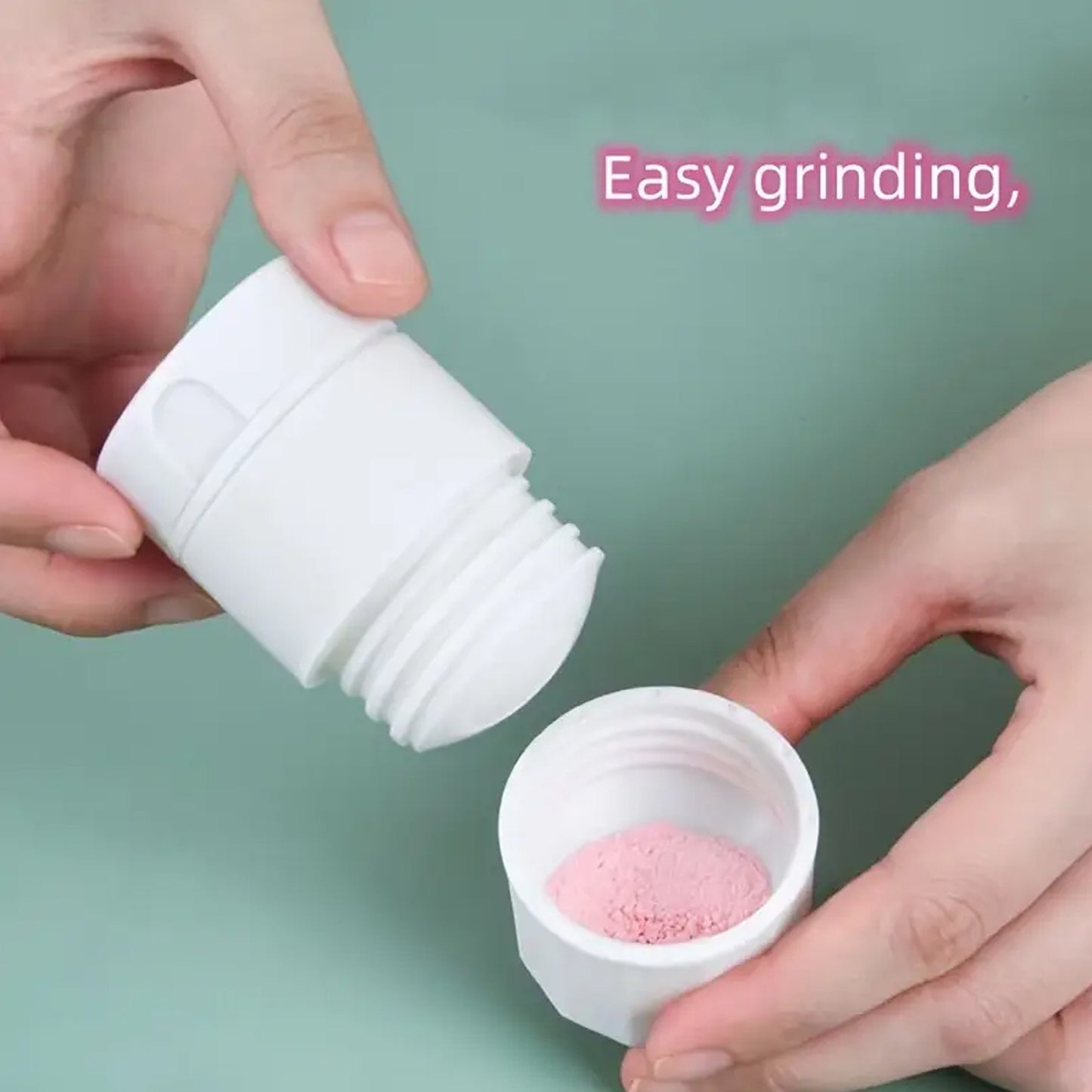 Wukusy 4-in-1 pill crusher and grinder with ergonomic handle and durable design for easy medication crushing and grinding.