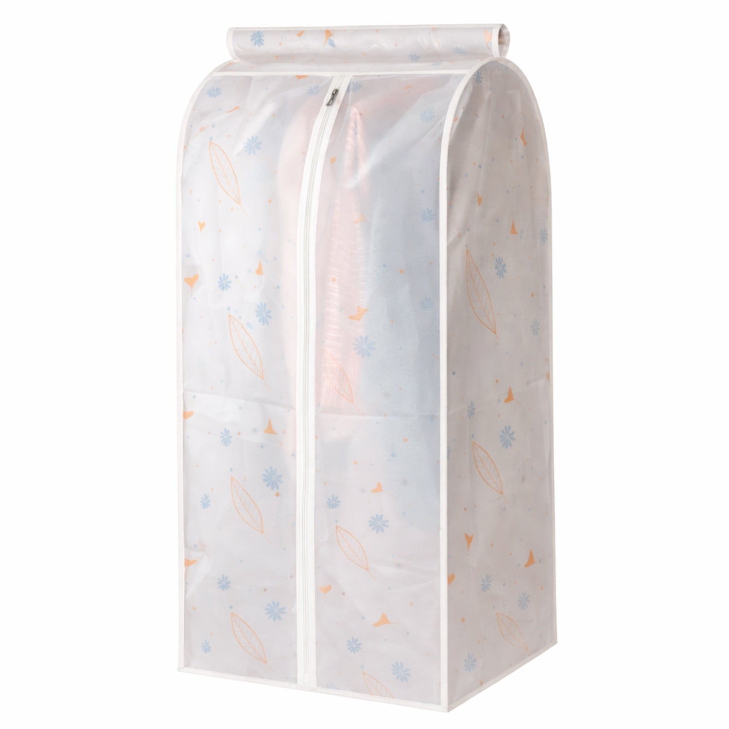 Wukusy premium hanging clothes storage cover bag, 120 cm, clear protective cover with zipper for wardrobe organization and dust protection.