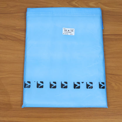 Pack of 100 Wukusy self-adhesive courier polybags, 12x14 inches, suitable for office shipping and packaging needs.