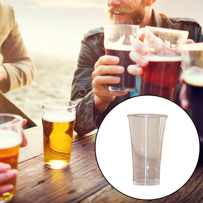 Set of six transparent Wukusy drinking glasses for juice and water, showcasing clear glass with smooth, rounded rims.