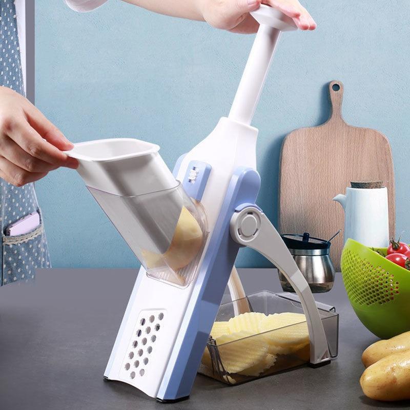 Wukusy 2801 multi-functional vegetable chopper with adjustable hand press, designed for efficient vegetable preparation.