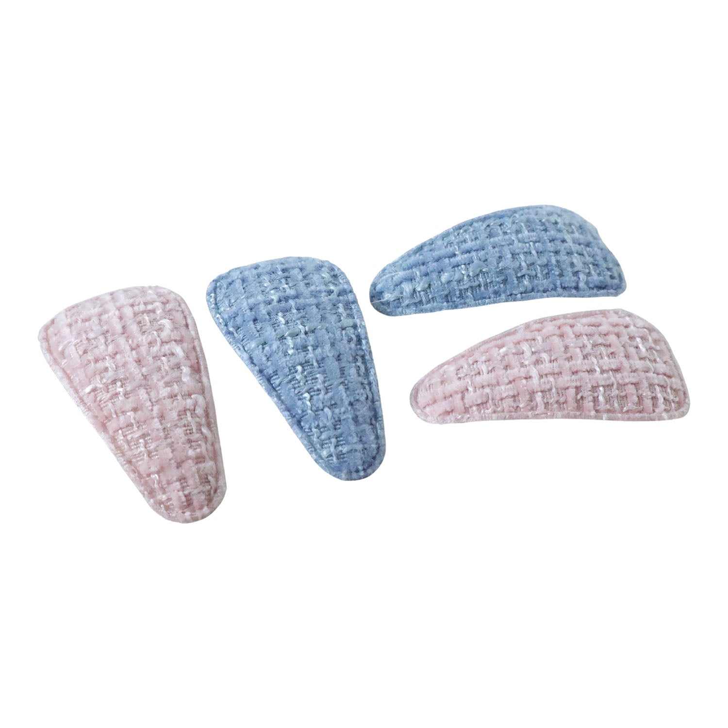 Set of four Wukusy textured fabric snap hair clips with colorful, soft material for stylish hair accessories.