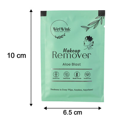 Wukusy makeup remover wet wipes for facial cleansing, single soft, moist wipe with gentle formula for removing makeup.