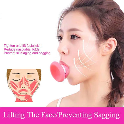 Wukusy silicone facial jaw exerciser for face slimming, breathing therapy, and stress relief, helping look younger and healthier.