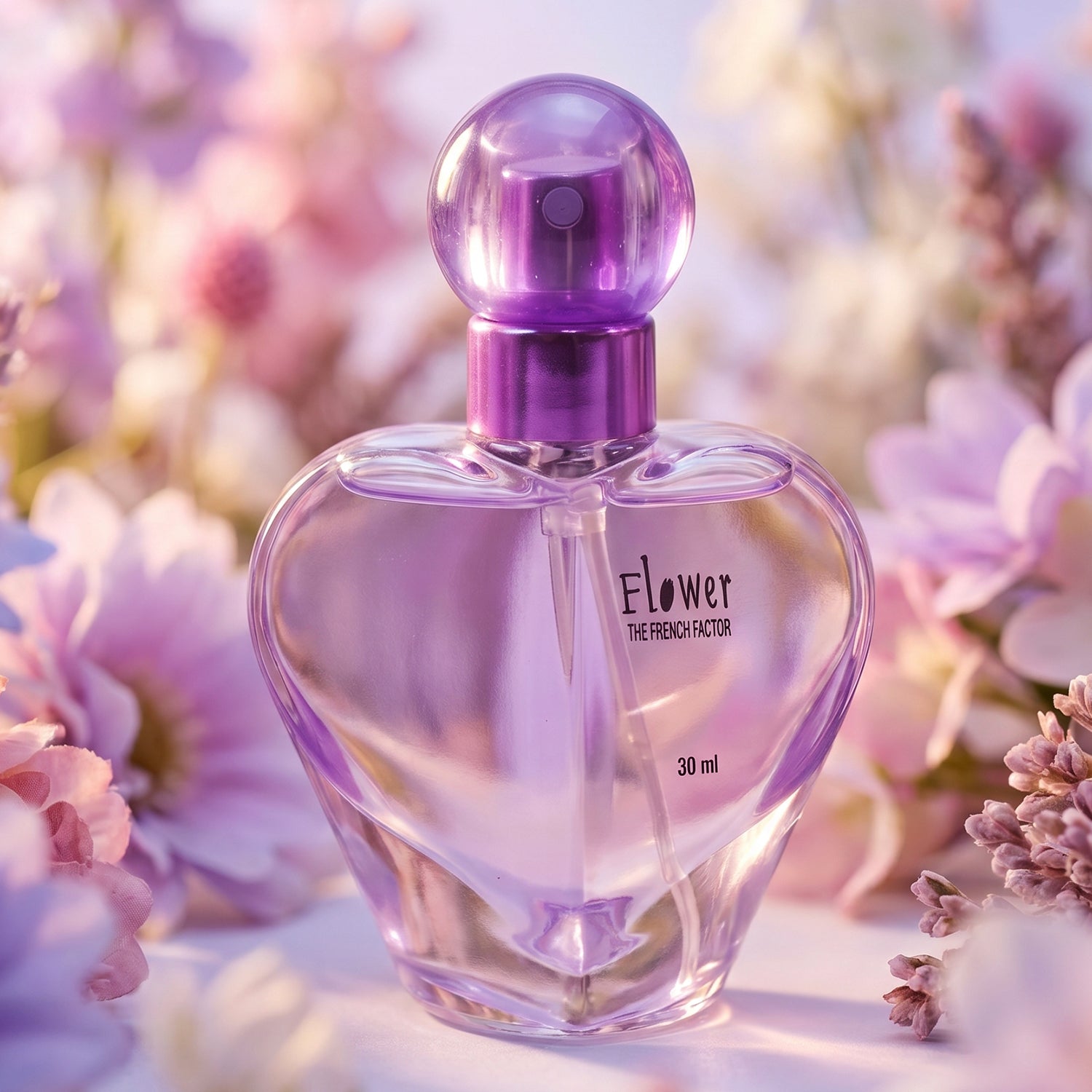 Wukusy Flower Paris Heart-shaped 30ml Eau De Perfume bottle with floral design and elegant packaging.