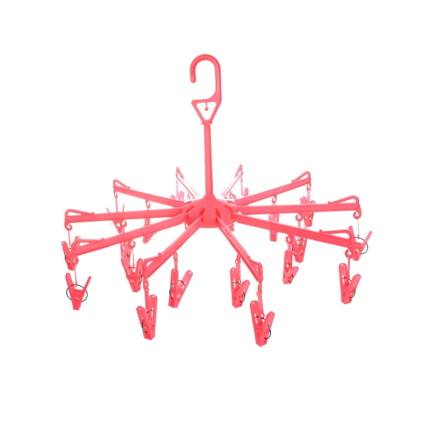Wukusy plastic foldable underwear drying rack with 16 clips, ideal for underwear, baby clothes, socks, bras, and towels.
