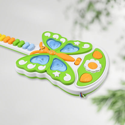 Wukusy butterfly guitar toy with colorful lights and musical features, suitable for children, battery not included