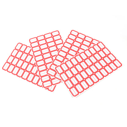 Wukusy multipurpose blank label sticker sheets with red borders, self-adhesive writable stickers for bottles, 50 sheets in office use