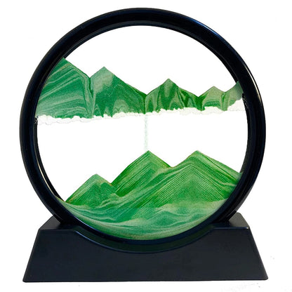 3d Moving Sand Art Round Frame With Stand For Home And Office Table Decor (1 Pc)