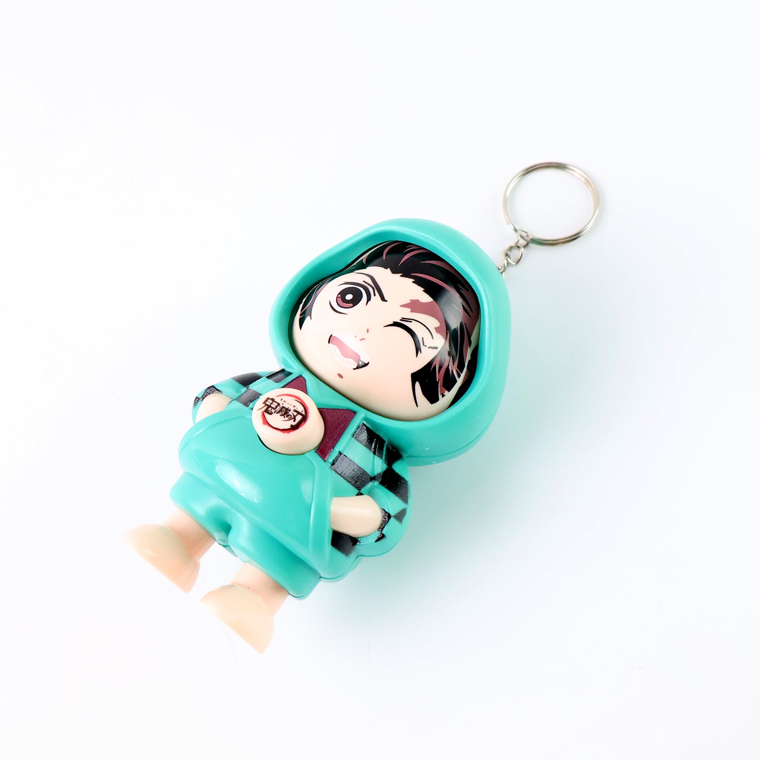 Cute cartoon character action figure keychain by Wukusy, showcasing a colorful toy with a playful design.