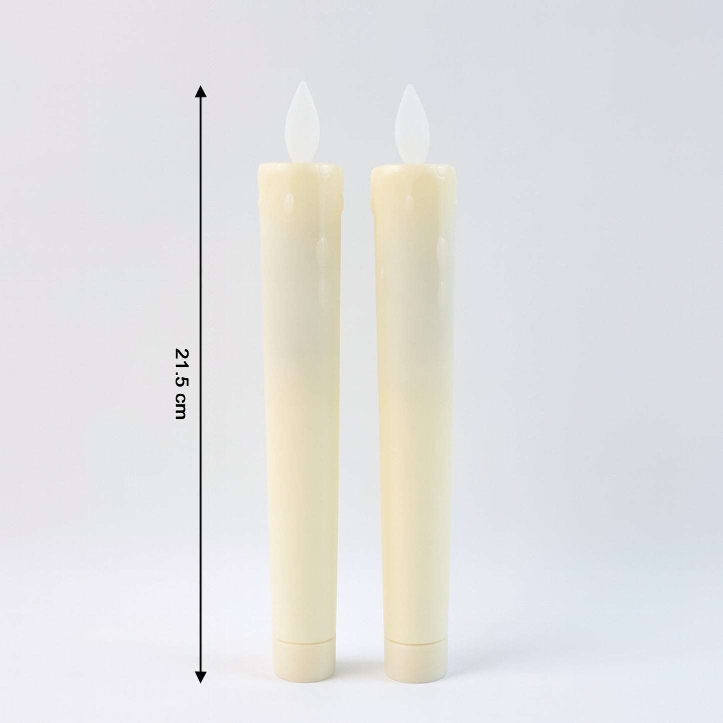 Set of 2 Wukusy flameless LED taper candles for home decor, with realistic flickering light and elegant design.