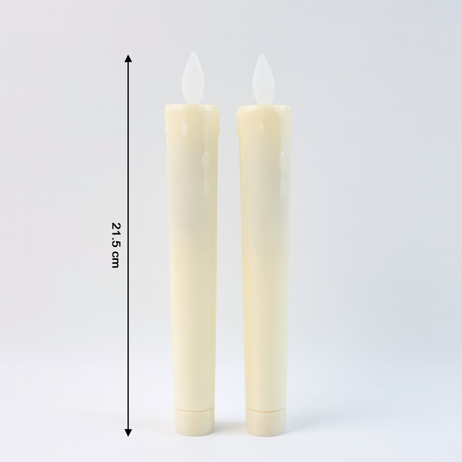 Set of 2 Wukusy flameless LED taper candles for home decor, with realistic flickering light and elegant design.