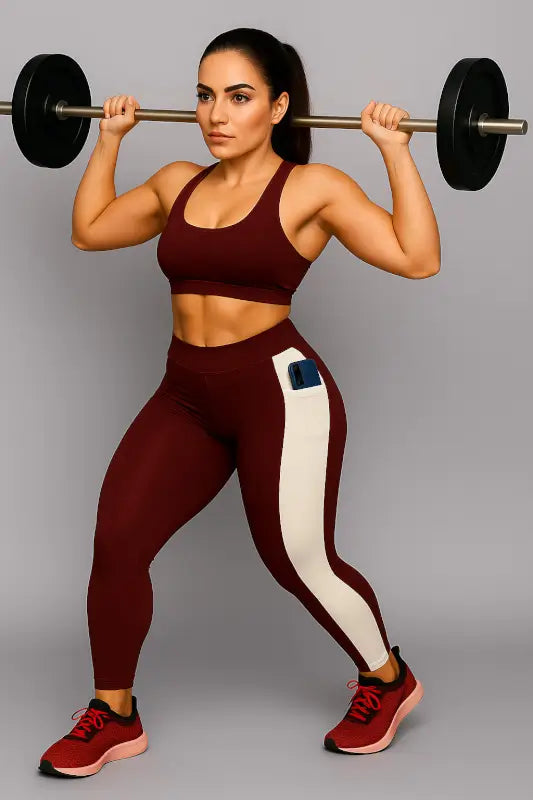 Ekom women's stretchable mid-waist yoga tights with a sleek fit, ideal for activewear and workout sessions.