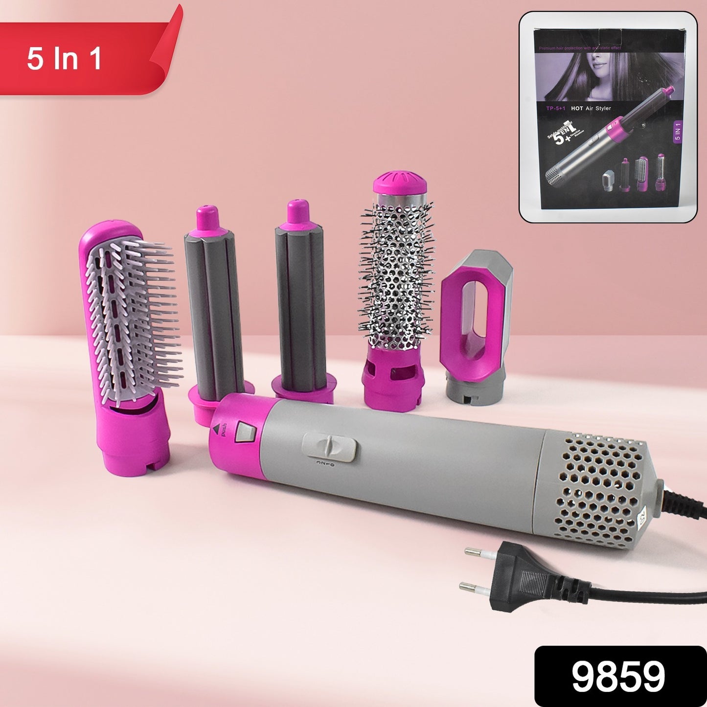 Wukusy 5-in-1 hair dryer brush multifunctional hot air styler with ceramic barrel and ergonomic handle for easy styling.