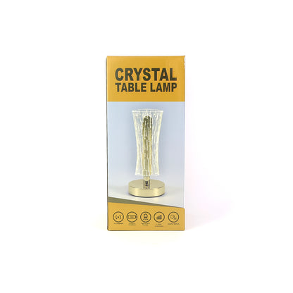 Luxury tall cylindrical crystal table lamp by Wukusy featuring a sleek glass base and elegant design for sophisticated decor.