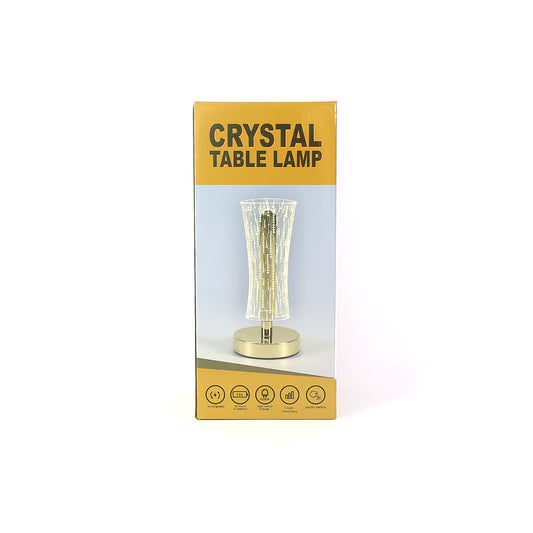 Luxury tall cylindrical crystal table lamp by Wukusy featuring a sleek glass base and elegant design for sophisticated decor.