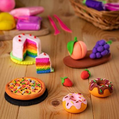 Wukusy 1918 Non-toxic Creative Dough Clay Mould set with 50 colorful pieces for kids' toy crafting, includes 6 packs of 5 different colors