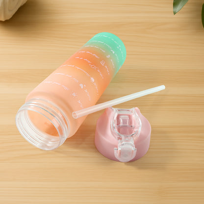 Wukusy motivational gradient 900ml water bottle with a sleek design and colorful gradient pattern.