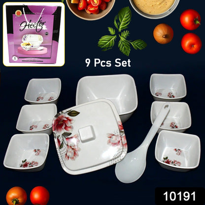 Wukusy Hector 9-piece high-quality dinner and pudding set for home and kitchen, featuring elegant ceramic dishes and bowls.