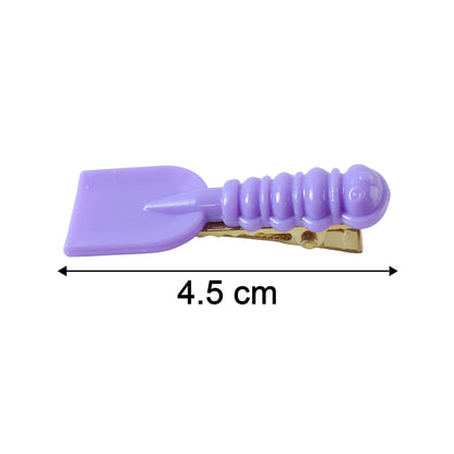 Set of four Wukusy decorative hair clips shaped like cute spoons and spatulas, perfect for adding playful style to hair.