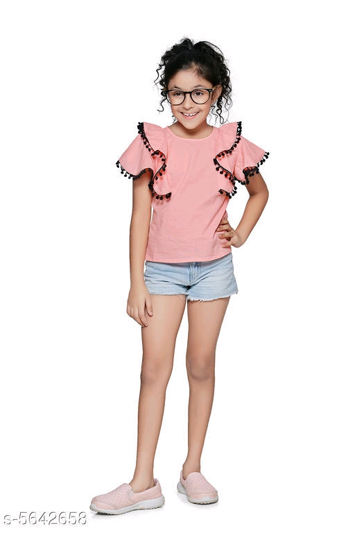 Pink stylish girls' tops and tunics by Seasons, featuring a trendy design perfect for kids' casual wear.