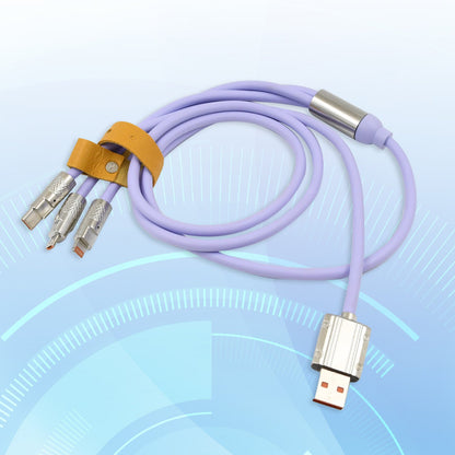 Wukusy 3-in-1 multi fast charging cable with USB connectors and multiple ports for versatile device charging.