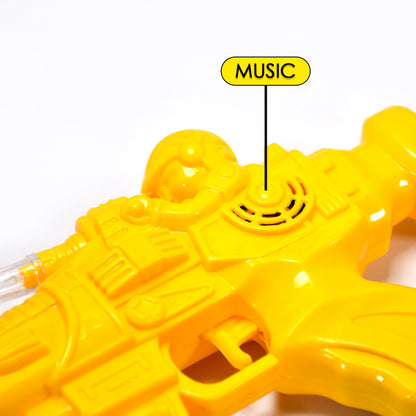 Wukusy 4412 Concept Musical Transparent Glow Gear Gun toy with rainbow light effects, showcasing bright colors and playful design.