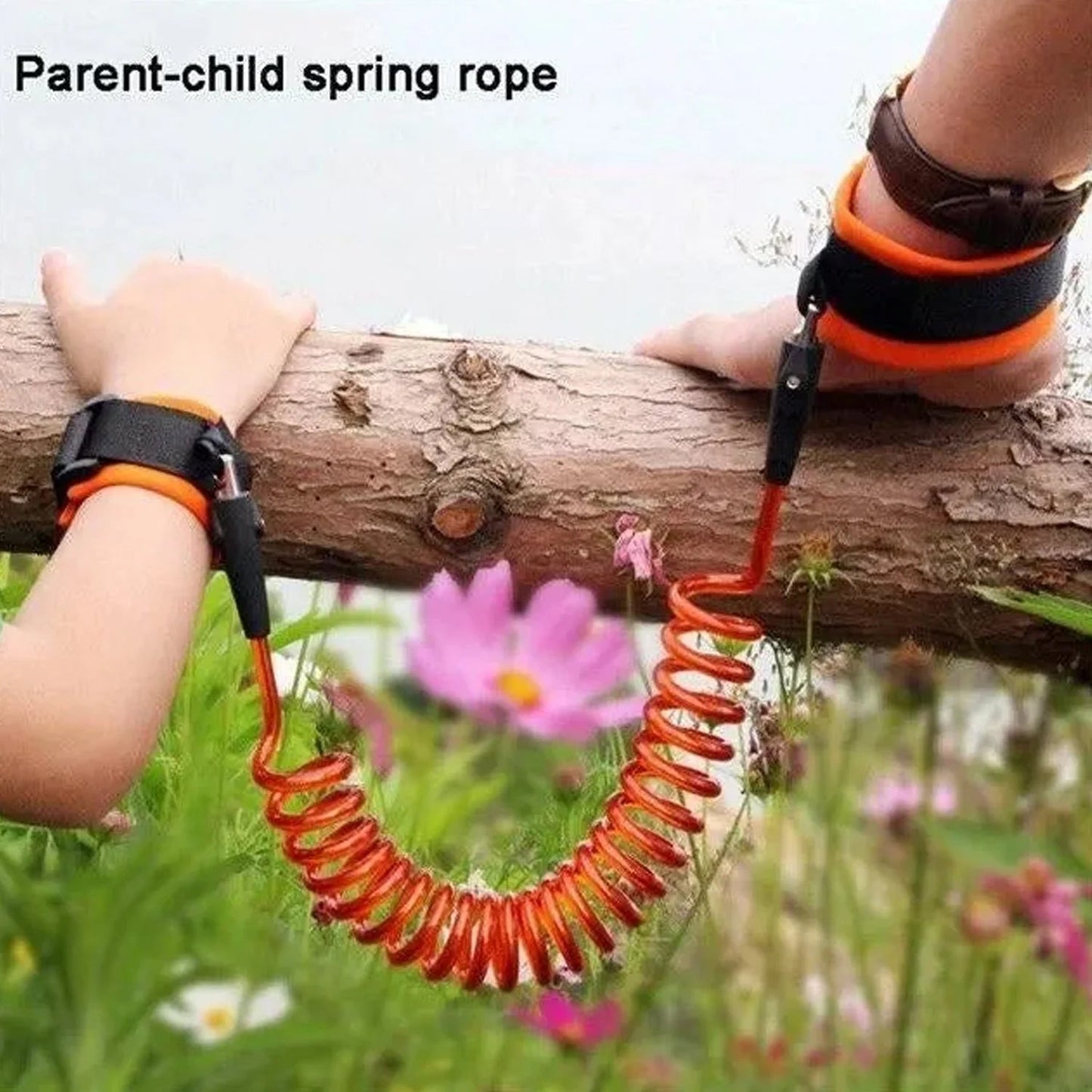 Wukusy baby safety wrist bracelet with long harness strap for toddlers and children, designed to keep kids secure during walks.