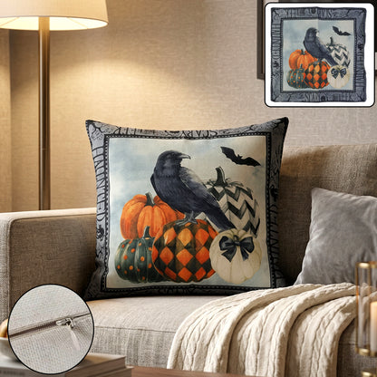 Decorative 45x45 cm printed cushion pillow cover with zipper from Wukusy, featuring colorful abstract design on soft fabric.