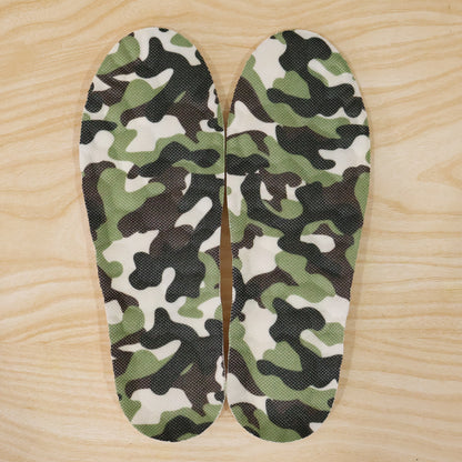 Pair of Wukusy lightweight printed foot insoles for daily use, size 35-36, showing colorful pattern and cushioned design.