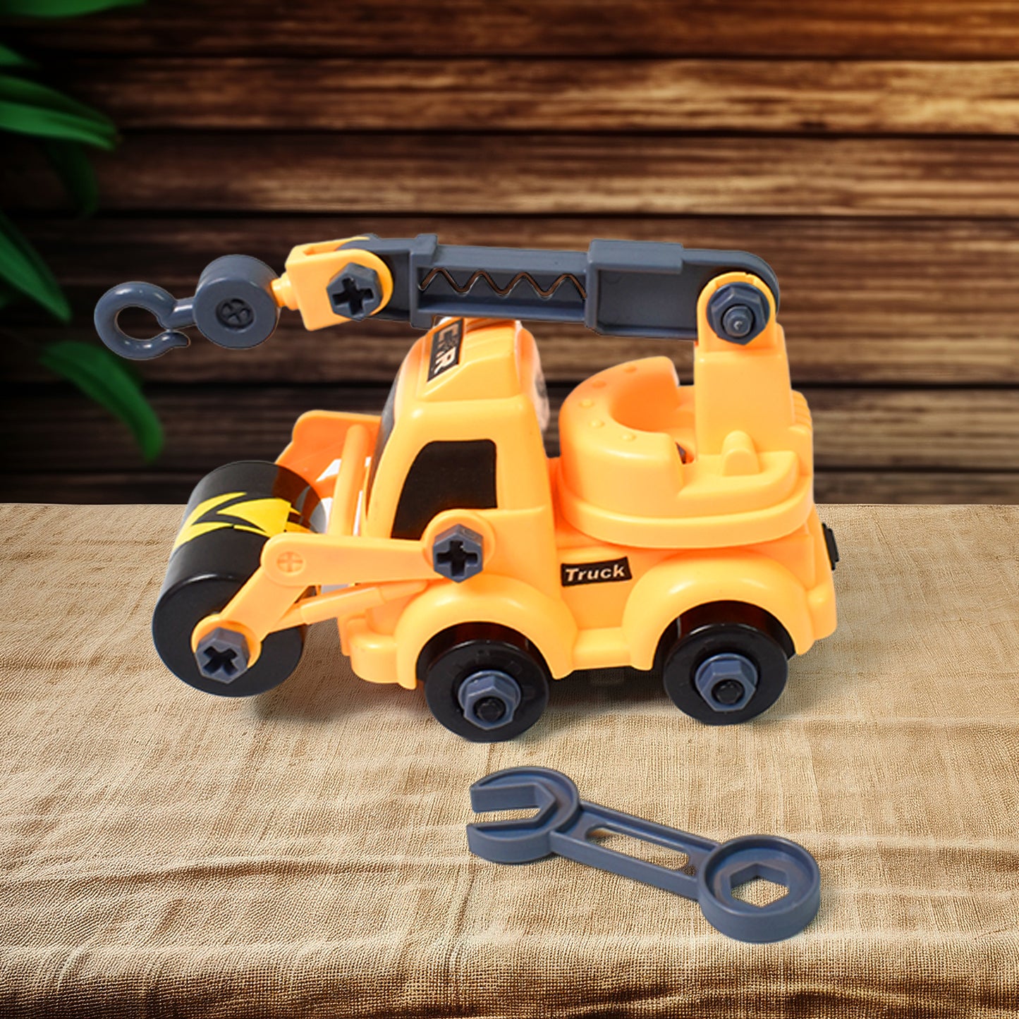Wukusy engineering vehicle toy set with nut assembly parts, highly detailed car model toys for children, 2-piece DIY vehicle construction kit