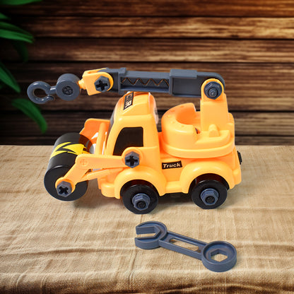 Wukusy engineering vehicle toy set with nut assembly parts, highly detailed car model toys for children, 2-piece DIY vehicle construction kit