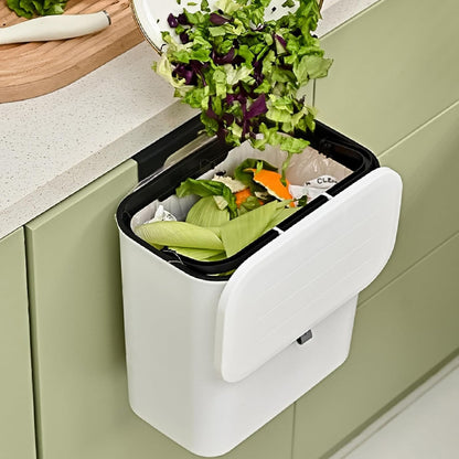 Wukusy portable plastic kitchen dustbin, 25x22 cm, compact trash bin for kitchen use, with a simple design and sturdy construction.