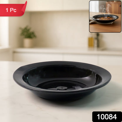 Wukusy premium deep black curry soup serving bowl, ceramic dish with smooth finish, ideal for serving soups and stews in home kitchen.