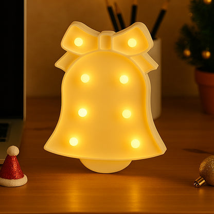 Bell-shaped LED decorative night light by Wukusy, warm glow, perfect for home decor, illuminated night light in a charming bell design.
