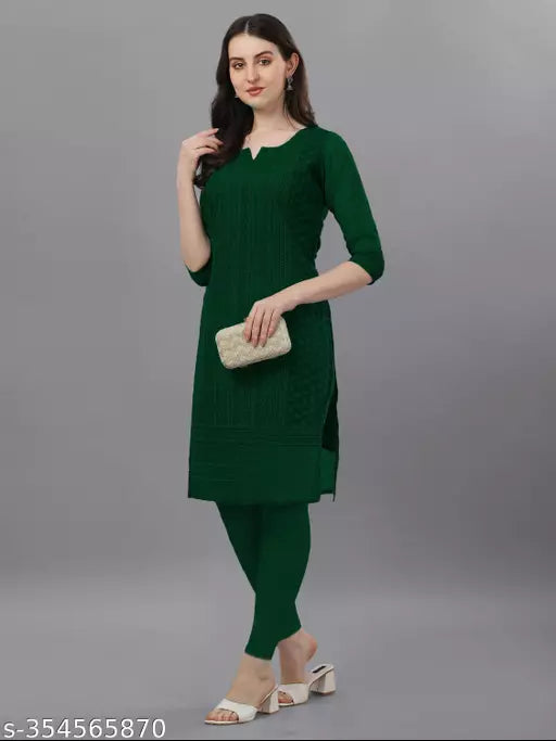 Elegant green women’s Chikankari kurti showcasing intricate embroidery and traditional design, perfect for stylish ethnic wear.