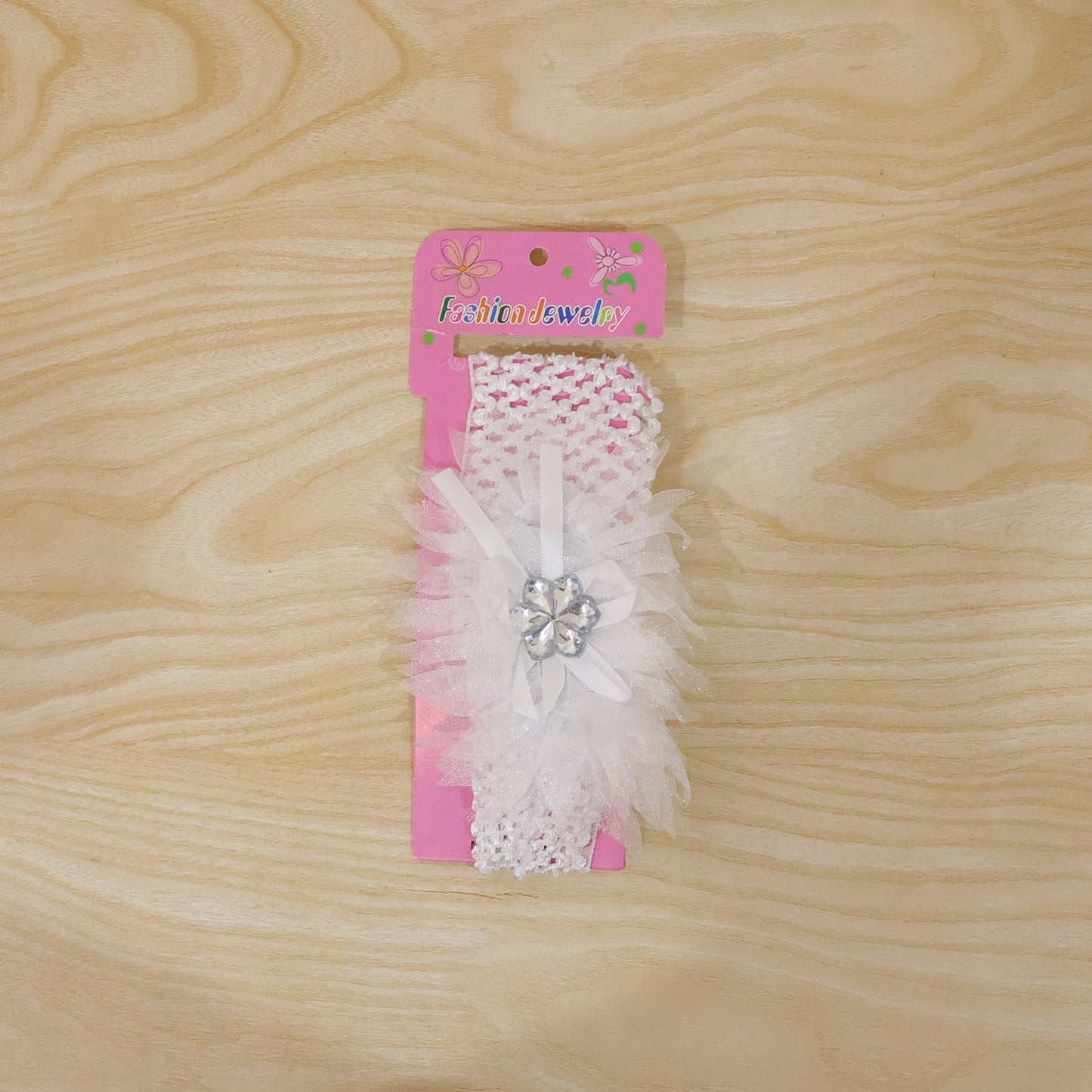 Soft elastic floral baby headband by Wukusy featuring a stylish stretchable hair band with a cute floral design.
