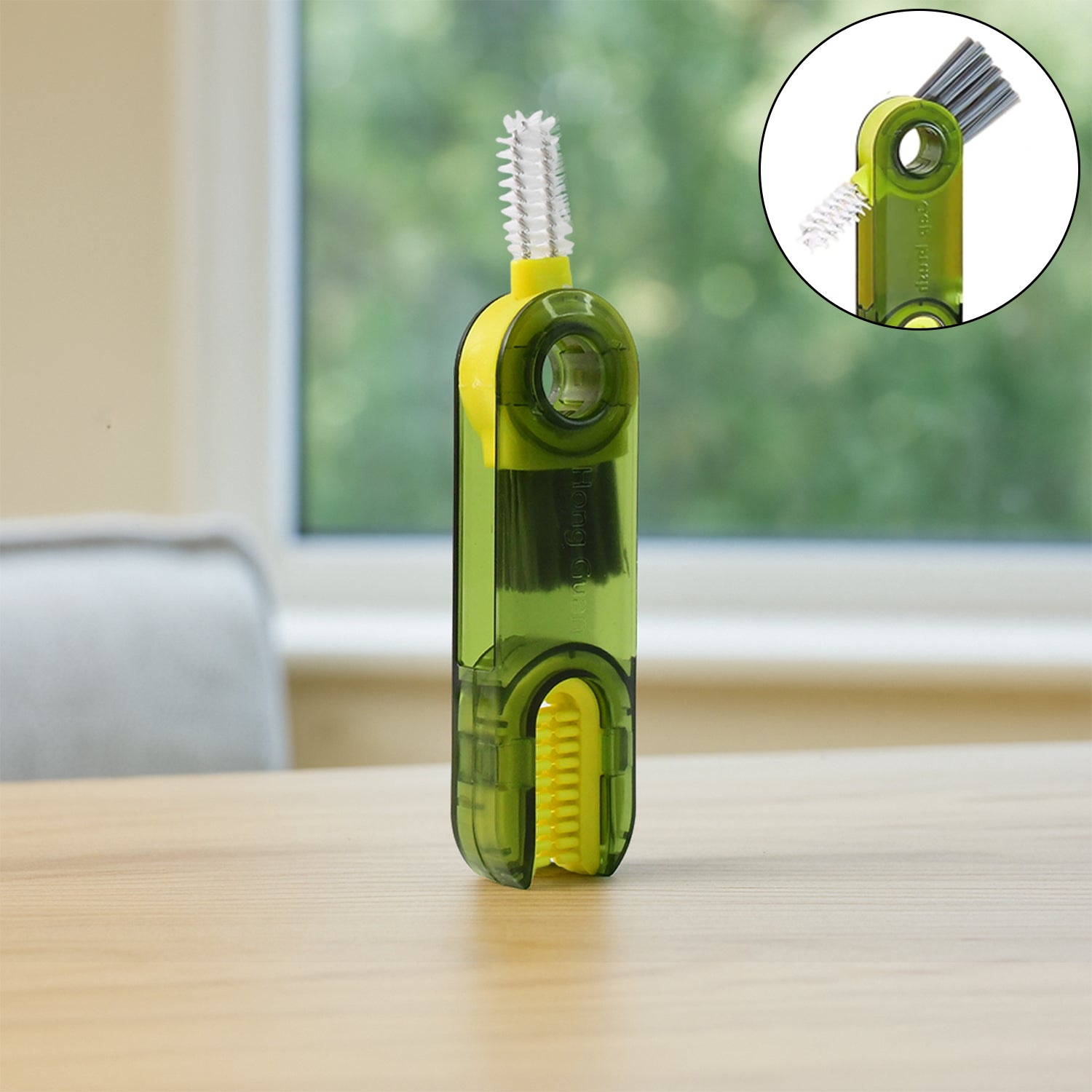 Wukusy 2-in-1 multipurpose cleaning brush tool with durable handle and versatile brush heads for household cleaning tasks