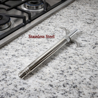 Wukusy manual stainless steel gas stove spark lighter with a sleek handle and ignition button for easy lighting.